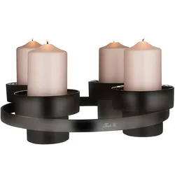 TUVA Luxus Adventskranz 4 flammig Schwarz