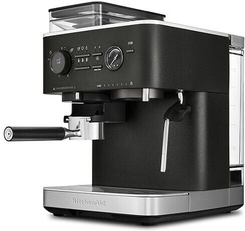 KitchenAid Semi Automatic Espresso Machine with Burr Grinder Cast Iron Black