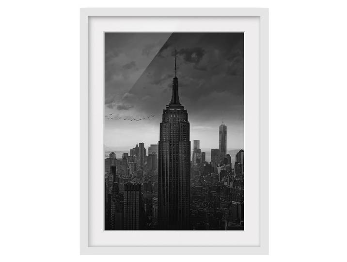 Bild New York Rockefeller View II Teilmassivholz Kiefer, matt lackiert Schwarz 30 x 40cm