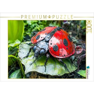 CALVENDO Puzzle Kunstvoller Metall-Marienkäfer: Einzigartige Garten-Deko aus recyceltem Material | 1000 Teile Lege-Größe 64x48cm Foto-Puzzle für