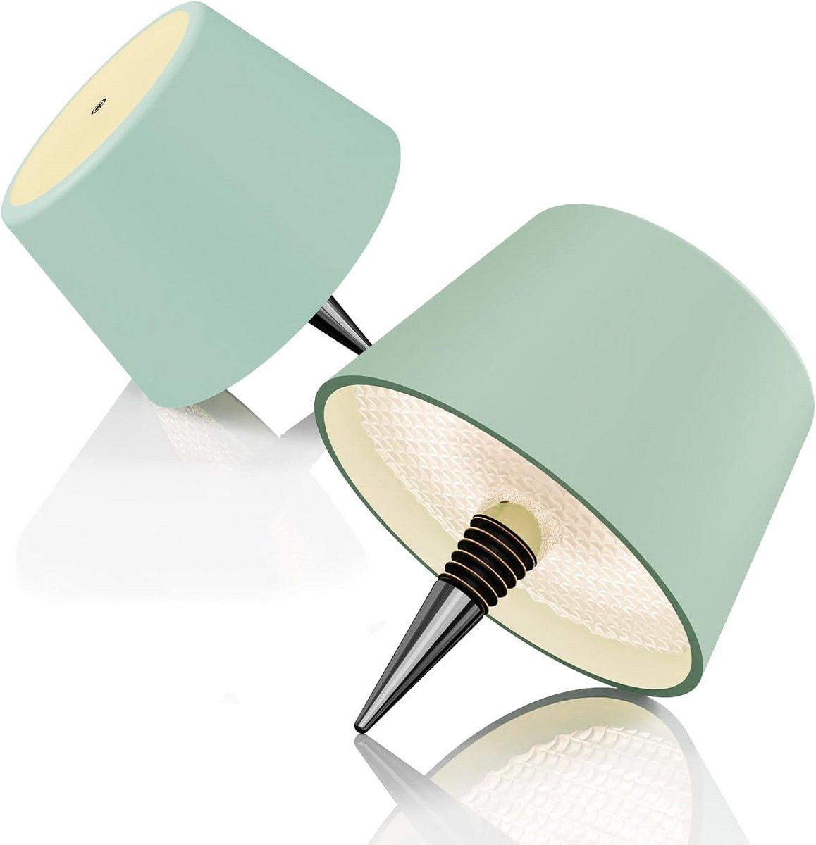 Moderne Oplaadbare Draadloze Flessenlamp met Touch-Bediening en 3 Kleurtemperaturen van Metaal