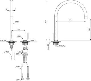 IDEAL STANDARD A7830A5 Waschtischarmatur hoher Auslauf Solos