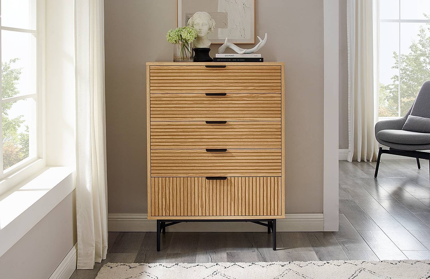 home24 Kast Langemark Bruin B: 80 cm, H: 113 cm