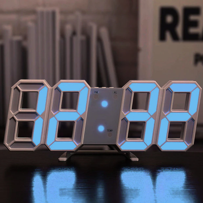 HomeDecorAndMore LLC 3D Led Digital Clock Limited Edition White Blue