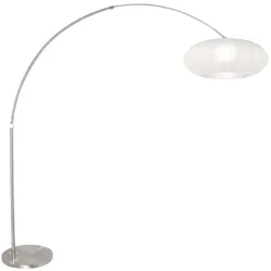 Bogenleuchte Stehleuchte Standlampe Wohnzimmerlampe Metall Seide H 240 cm 3806ST