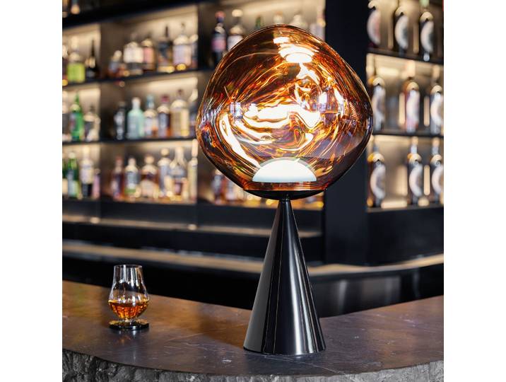 Melt Cone Fat Tischleuchte Kupfer/Schwarz - Tom Dixon - Wohnzimmer - Design - Metall - Mit Schirm