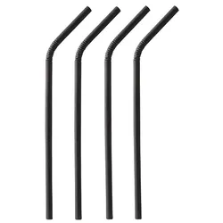 PAPSTAR 1000 Trinkhalme, Papier Ø 6 mm · 22 cm schwarz flexibel