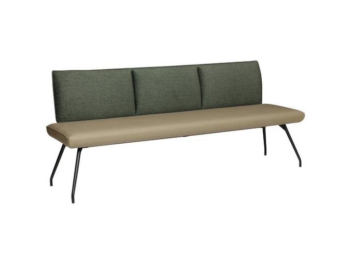 Moderano Sitzbank, Olivgrün, Khaki, Metall, 160x88x62 cm, Stoffauswahl, Typenauswahl, mit Rückenlehne, In verschiedenen Grössen erhältlich, Esszimmer, Bank, Sitzbänke, Sitzbänke mit Lehne