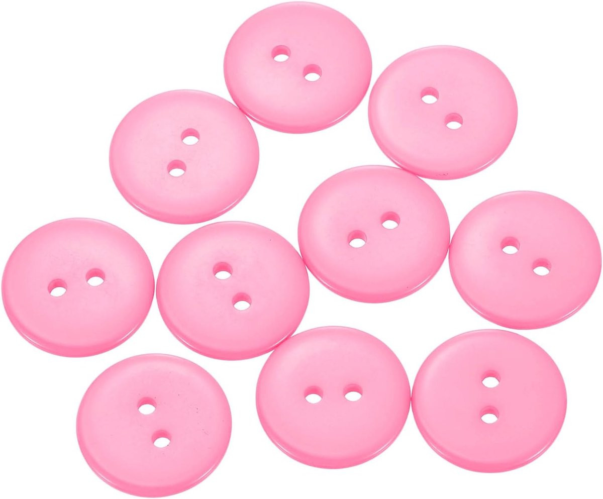 10 stuks Hars Naaiknoppen Decoratie Knopen voor Kleding - Roze - 20 mm