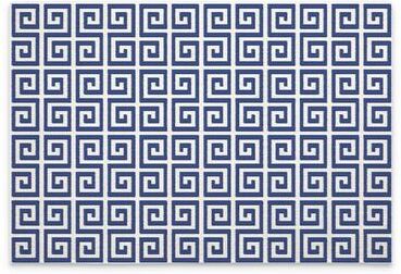 FirstDawn Greek Key 4-Pack Poly-Cotton Blend Placemats Manufactured in The USA Machine Washable Dryer Safe