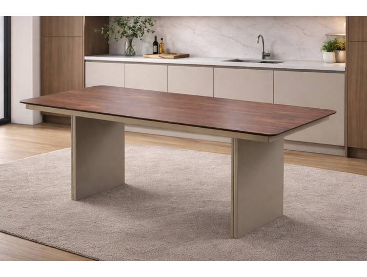 JVmoebel Esstisch Schicker Brauner Esstisch Robuste Holzplatte Edler Esszimmertisch, Made in Europa