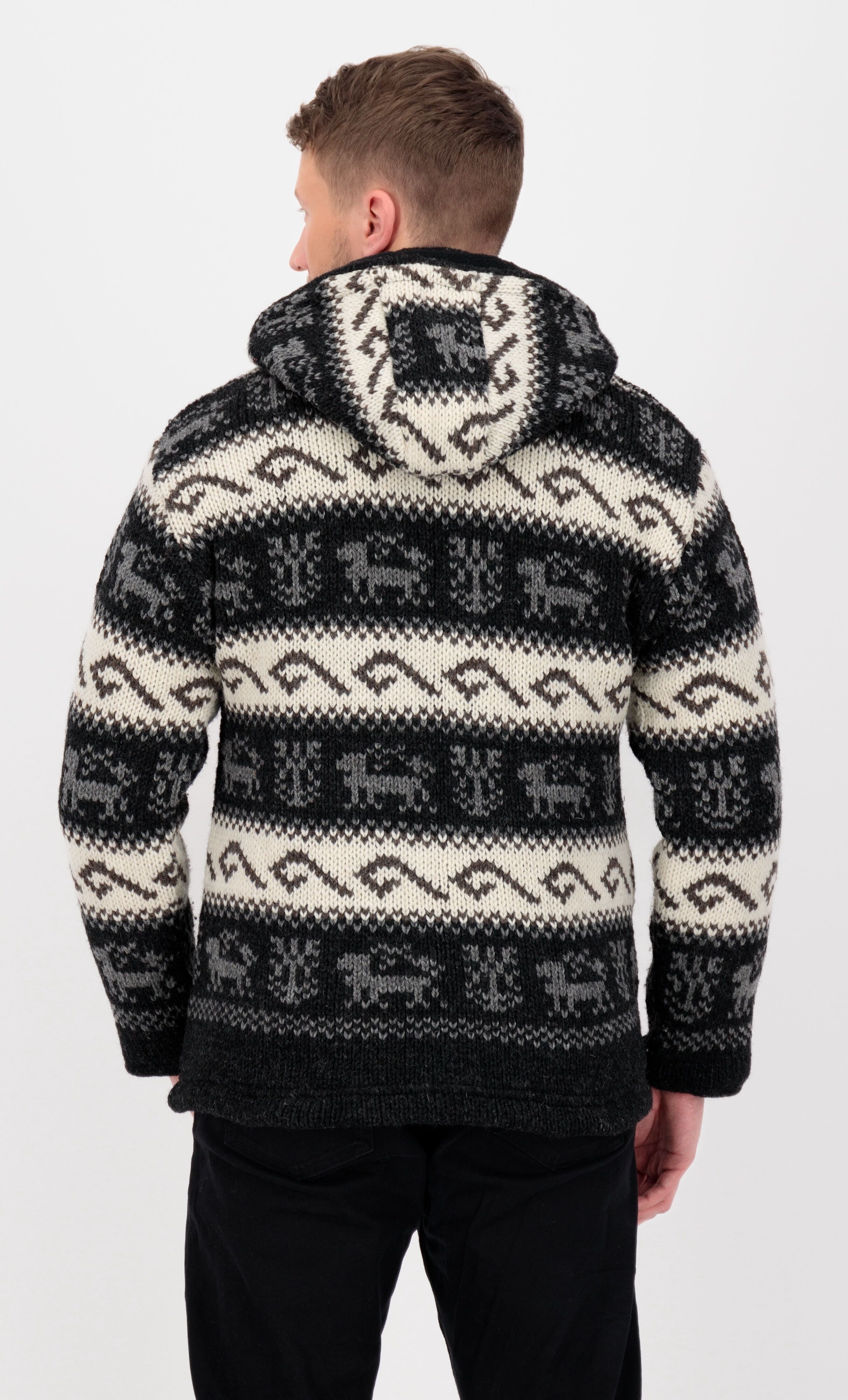 Strickfleecejacke DEPROC ACTIVE "LHOTSE MEN", Herren, Gr. L (52), grau, Fleece, Obermaterial: 100% Wolle. Futter: 100% Polyester, regular fit hüftbedeckend, gerader Abschluss, Jacken Strickfleecejacke, mit Kapuze und weichem Fleece gefüttert grau L (52)