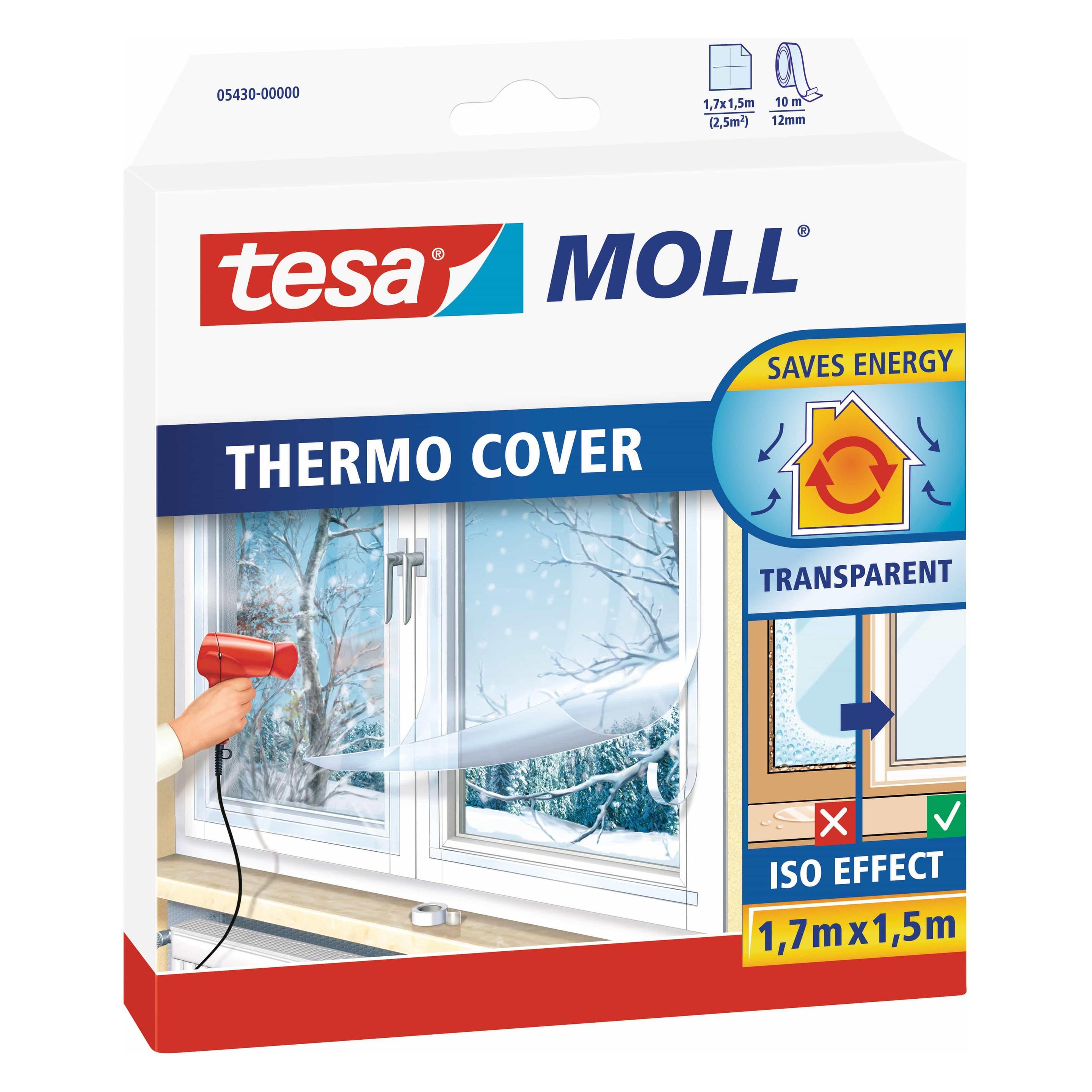 tesa tesamoll THERMO Isolierfolie zur Wärmedämmung an Fenstern (05430-00000-01)