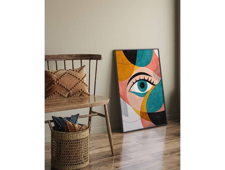 Impression artistique Vision Chromatique Revêtement : verre acrylique Structure : hêtre laqué Multicolore 63 x 83cm
