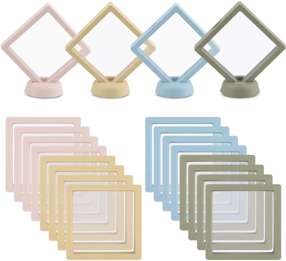 Omgoods 20 stuks 3D Floating Display Frame met standaard