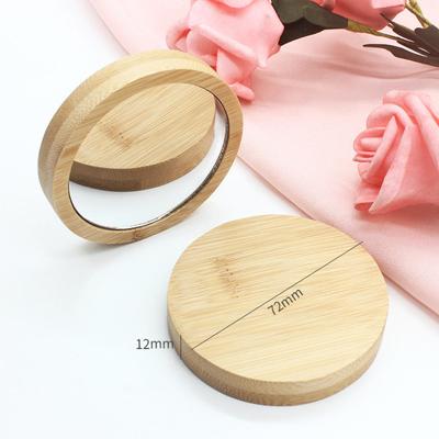 Fusion Finds Portable Compact Makeup Mirror Wooden Pocket Mirror Double Sided Travel Beauty Mirror a
