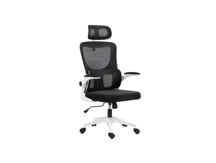 Ergonomic office chair high-back mesh computer chair featuring adjustable headrest and lumbar support swivel armrests black