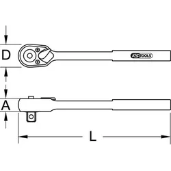 3/8" TITANplus Umschaltknarre, 30 Zahn