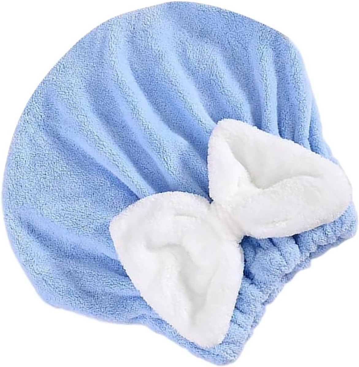 Super absorberende haardroogdoek wrap tulband blauw voor volwassenen
