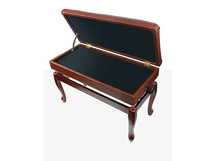 iumLeap Leder-Klavierbank, Klavierbank mit Echtlederkissen und eleganten Hufeisen-Hockerbeinen, Keyboardbank, Klavierhocker, 10 cm höhenverstellbar, 76 x 36 x 48-58 cm (braun)