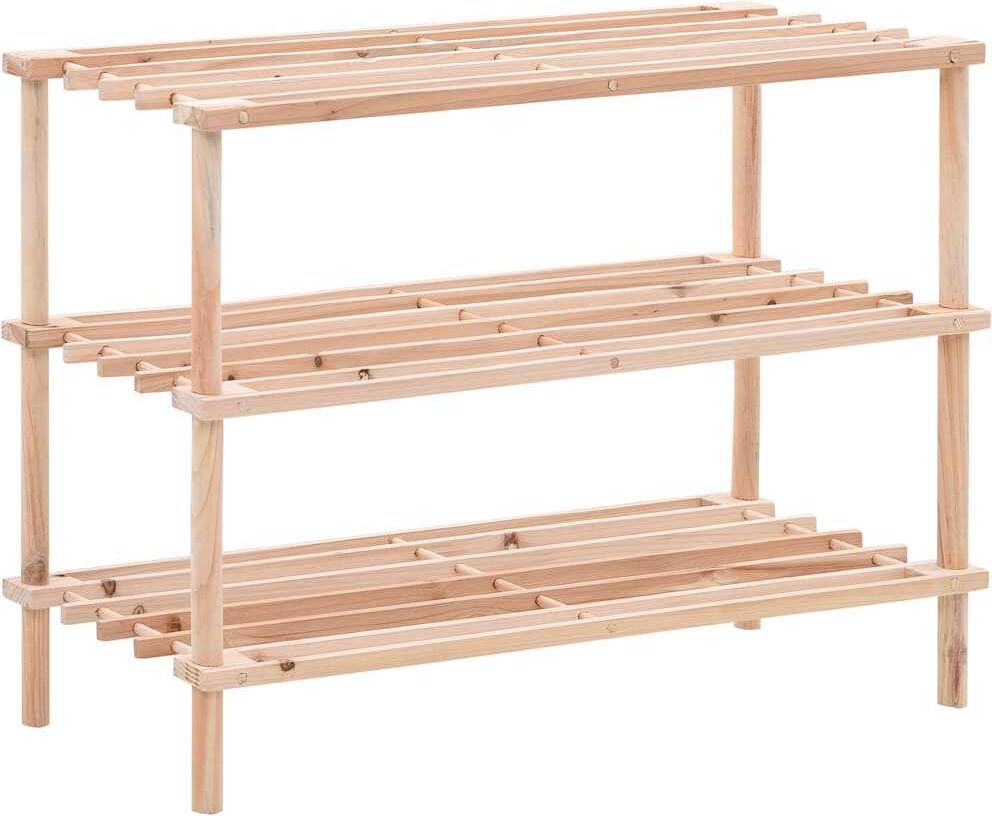 vidaXL Range-chaussures à 3 étagères Bois de sapin solide