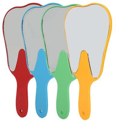 Retailers Go Cute Handheld Mirror With Handle, Compact Makeup Mirror Tool, Fashionable Plastic Handle Hand Mirror 4 Colors yellow