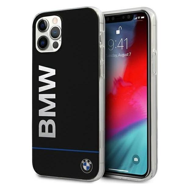 BMW Hard Case PC+ TPU Blue Line für Apple iPhone 12 12 Pro - black (Apple iPhone 12, Apple iPhone 12 Pro) (BMHCP12MPCUBBK)