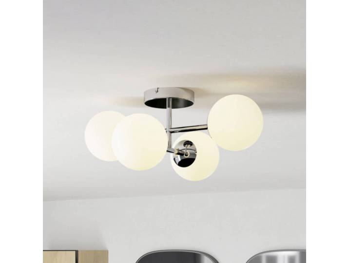 Plafondlamp CASTROVIDO, chroom / zilver, Woon-/ Eetkamer, metaal, plafondlamp