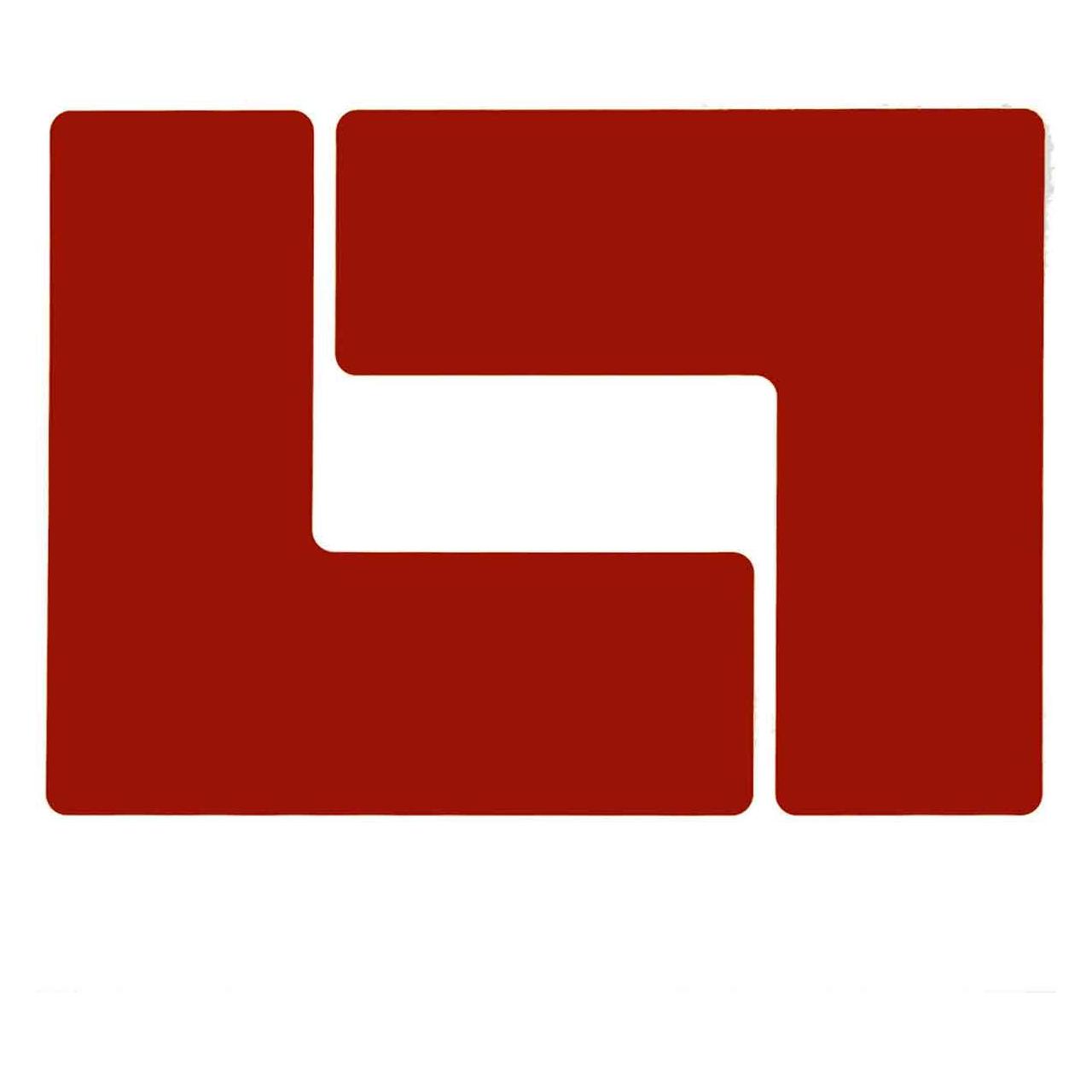 Brady B-514, ToughStripe, Bodenmarkierung L-Form, Polyester, Rot, 76,2 x 203,2mm (1 VE = 20 Stück) (104442)