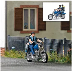 BUSCH 7860 H0 - Action Set: US Motorrad mit Bikerpärchen