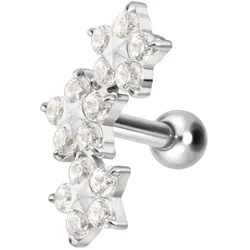 Titan Ohrpiercing mit Innengewinde 3 KRISTALLBLUMEN
