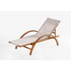 GreenYard Gartenliege aus Holz, ca. 190 x 76,5 x 50 cm - Natur