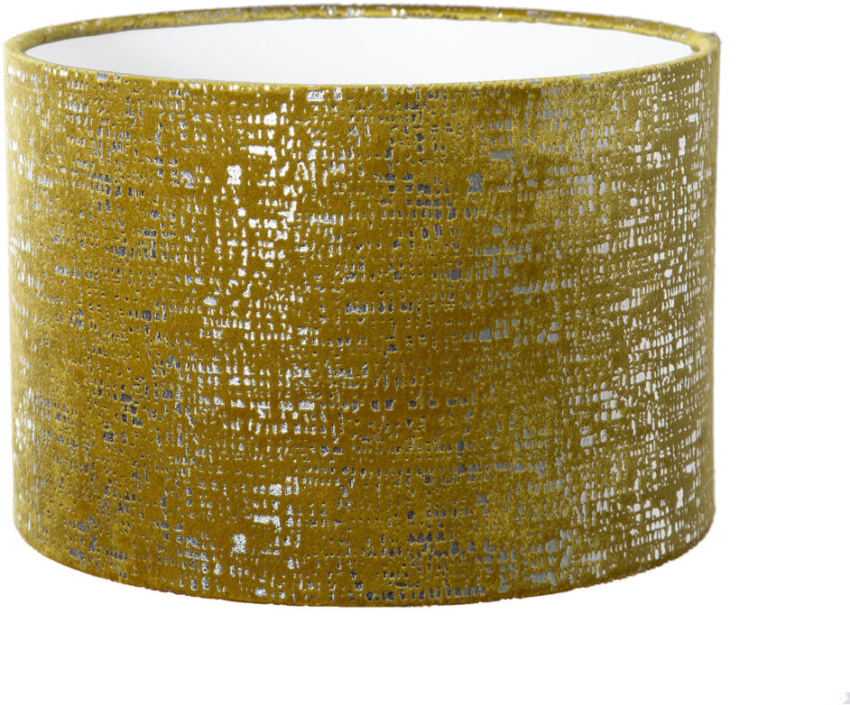 Bloomsbury Market Drum Velvet Lamp Shade ( Screw On ) Mustard 35cm H x 35cm W x 35cm D