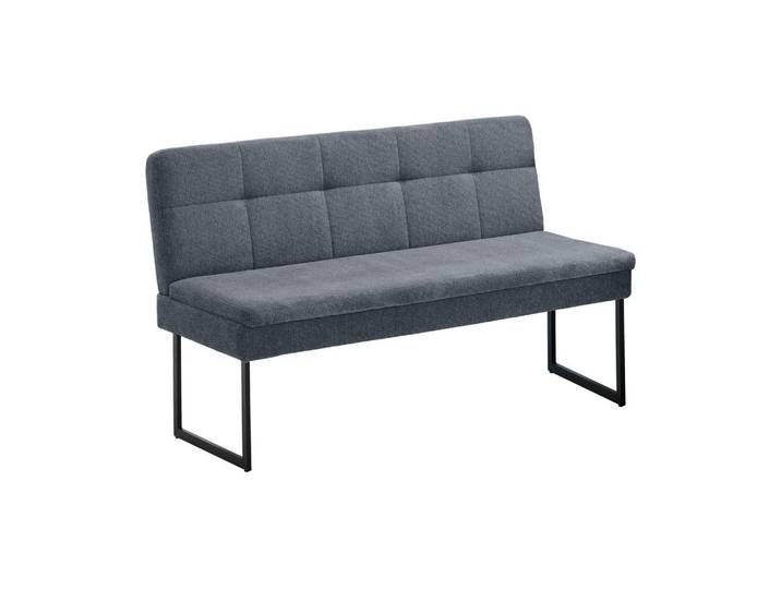Novel Sitzbank, Blau, Metall, 2-3-Sitzer, 140x85x50 cm, Stoffauswahl, Esszimmer, Bänke, Sitzbänke