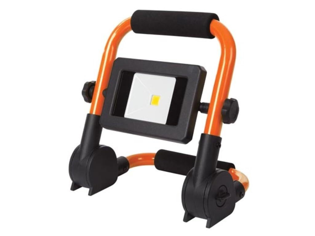 Perel EWL511 Vrijstaande LED werklamp, 10 Watt, IP65, zwart/oranje