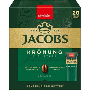 Jacobs Kaffee Krönung, löslicher Kaffee, Arabica & Robusta, 20 Portionssticks