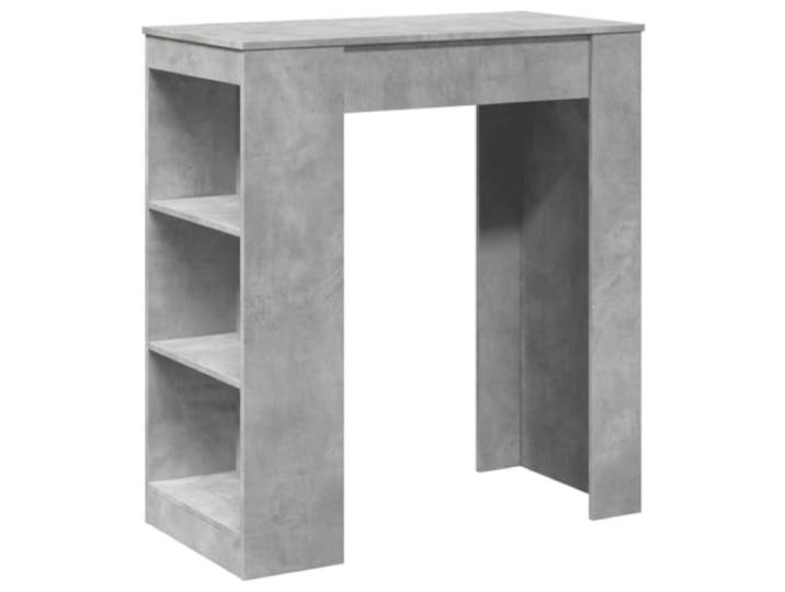 LKJephalotrope Bartisch mit Regal 95x47x103,5 cm Holzwerkstoff Betongrau Praktischer Hochtisch mit 3 offenen Fächern für Küche, Wohnzimmer und Essbereich. Pflegeleichte Oberfläche in Beton-Optik.