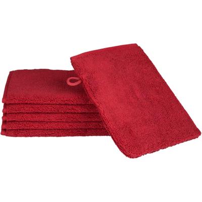 Waschhandschuh ROSS "Sensual Skin", rot (vino), B:16cm L:22cm, Frottier, Handtücher, mit Aloe-Vera-Öl veredelt