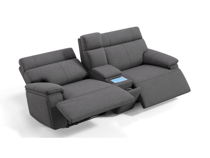 Kinosofa STILO 2er Stoff Heimkino Sofa Fernsehsofa Kinosessel Luftmassage Stoffsofa Couch