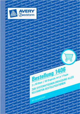 AVERY® Zweckform Bestellung Nr. 1406, weiß/weiß, 2. Blatt blanko, 1 Blatt Blaupapier