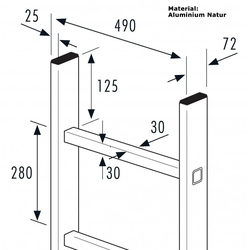Hailo Steigleiter Einzelelement Aluminium natur 0,56m