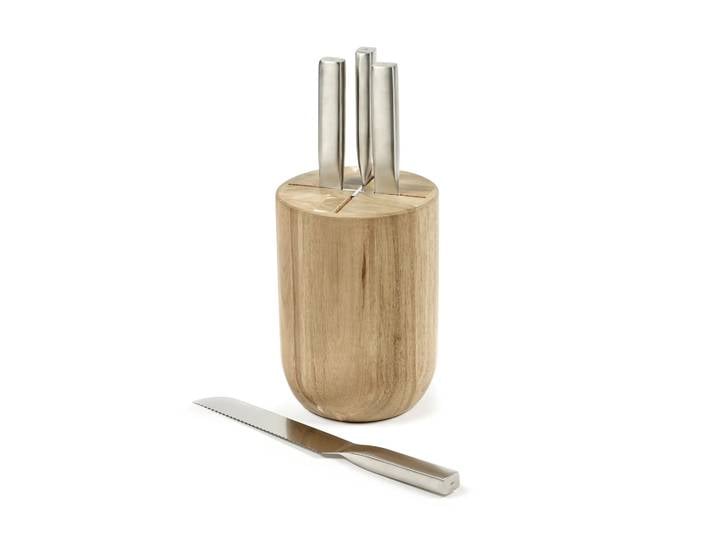 Serax Set de couteaux Base avec bloc de couteaux 5 pièces Wood-steel grey