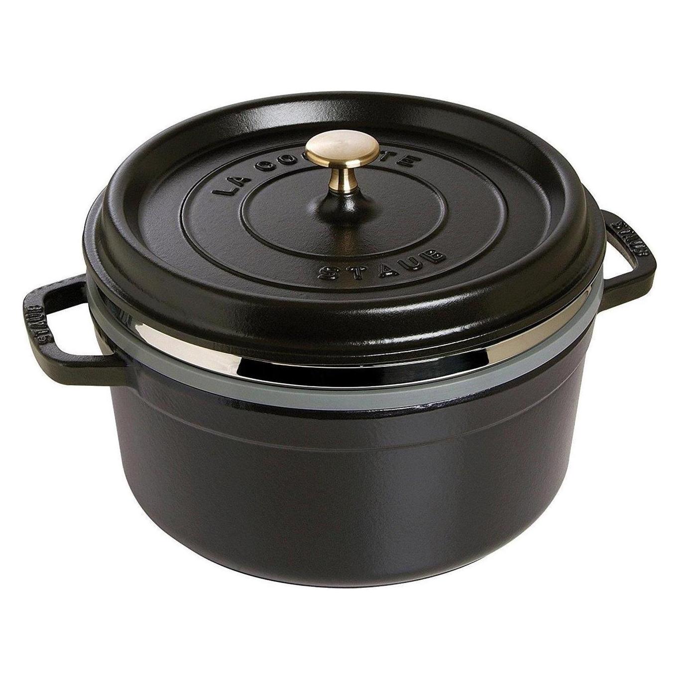 Staub Cocotte mit Dämpfeinsatz (Bräter + Schmortopf, Edelstahl, Emaille, Gusseisen, 26 x 17 cm) (40510-606-0)