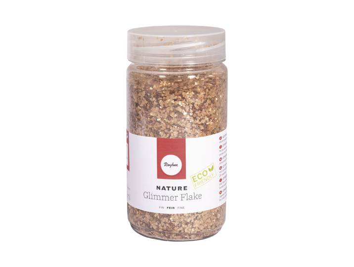Nature Glimmer Flakes fein, Eco friendly, 0,1-3mm, Dose 370ml