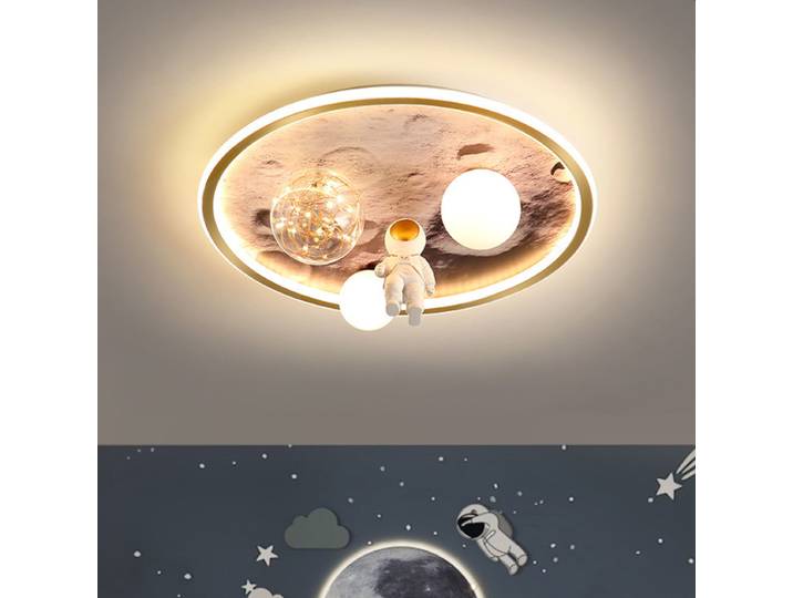 Chambre d'enfant moderne européenne lumières de lune minimaliste astronaute chambre lustres de plafond Led lampes de décoration appareil ménager