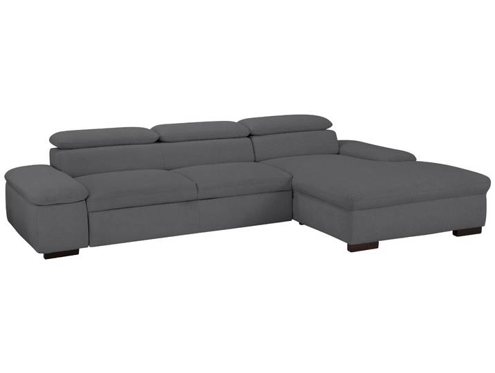 Ecksofa, 286x174 cm, Luxus-Microfaser, Grau, Kopfteilverstellung, Klassisch, Home-affaire