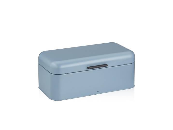 Brotkasten KELA Frisca Gross , blau, B:22,5cm H:17,5cm L:42,5cm, Metall, Lebensmittelaufbewahrungsbehälter, Brotkasten