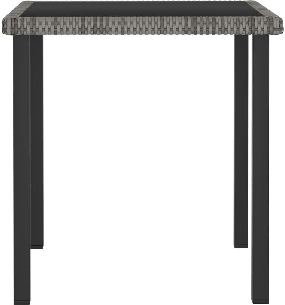 Ebern Designs Adhithi Rectangular Glass Steel Outdoor Dining Table - 70 cm W 70 cm D Grey