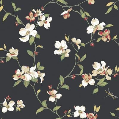 Inspired by Color Dogwood Black Wallpaper