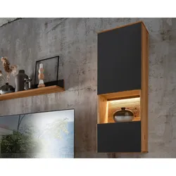 Massivholz »Boston« Hängevitrine 40x122x33 cm / Anschlag links